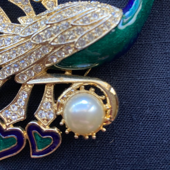 Vintage Large Peacock Pin. Jewels and enamel - Picture 4 of 15